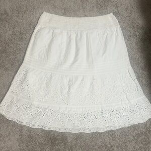 Maurices White A-Line Eyelet Skirt